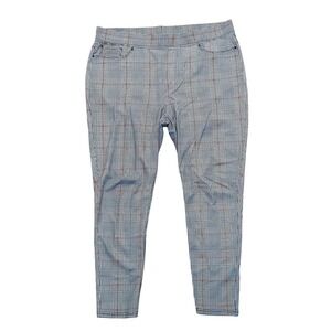 Seven 7 Womens Plus XXL 2X Plaid Leggings Pull On Pants Red Black White